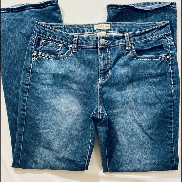 Earl Jeans Denim - Earl Straight Jeans with Flap Pockets Size 14